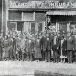 The staff of the Atlanta Life Insurance Company Branch Office, ca. 1925. In 1922 the company had achieved legal reserve status, a position enjoyed by only four other black insurance companies at that time.