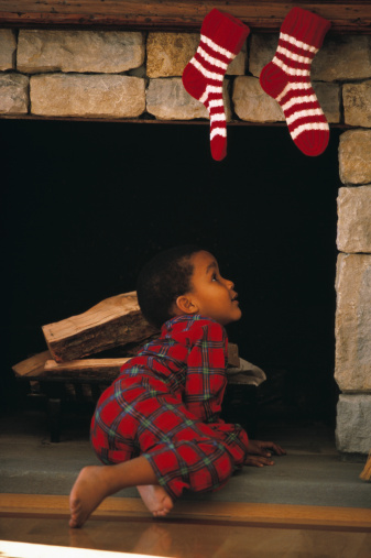 child waiting for santa